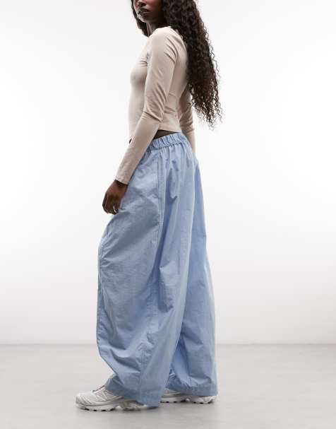 ASOS DESIGN ekstremalne spodnie parachute z technicznego nylonu w kolorze power blue - view 1