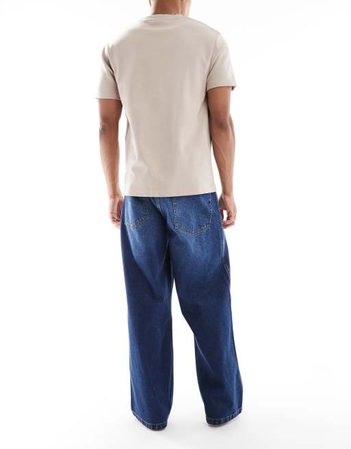 ASOS DESIGN ekstremalnie luźne jeansy w ciemnym niebieskim denimie, 3 z 5