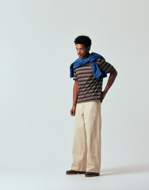ASOS DESIGN ekstremalnie luźne jeansy w kolorze ecru - view 1