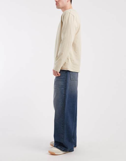 ASOS DESIGN ekstremalnie luźne jeansy w kolorze stone wash blue, 3 z 5