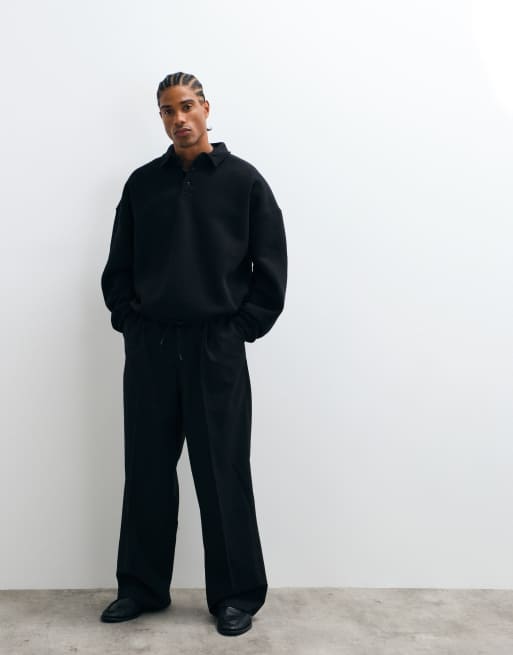 ASOS DESIGN ekstremalnie oversize boxy bluza rugby w kolorze czarnym, 3 z 5