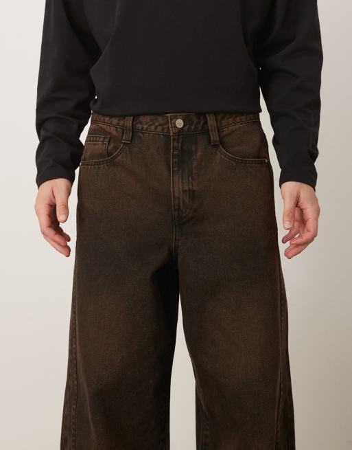 ASOS DESIGN ekstremt baggy jeans i brun vask, 4 af 5