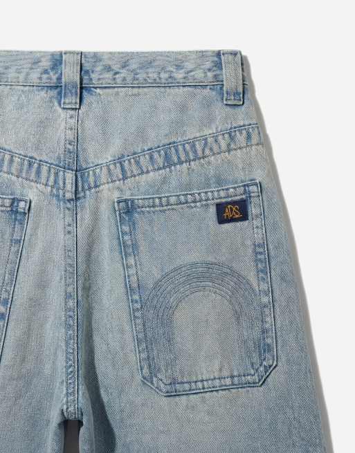 ASOS DESIGN ekstremt baggy jeans i lys vaskeblå med broderet baglomme, 8 af 12