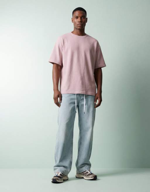 ASOS DESIGN ekstremt baggy jeans i lys vaskeblå med broderet baglomme, 9 af 12