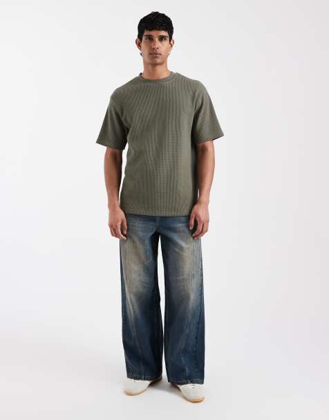 ASOS DESIGN ekstremt baggy jeans i mellemvask blå med tone - view 1