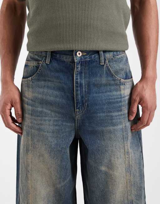 ASOS DESIGN ekstremt baggy jeans i mellemvask blå med tone, 5 af 5