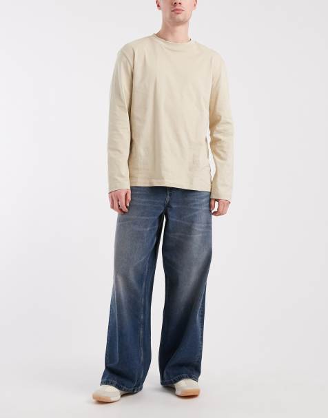ASOS DESIGN ekstremt baggy jeans i stone wash blå - view 1