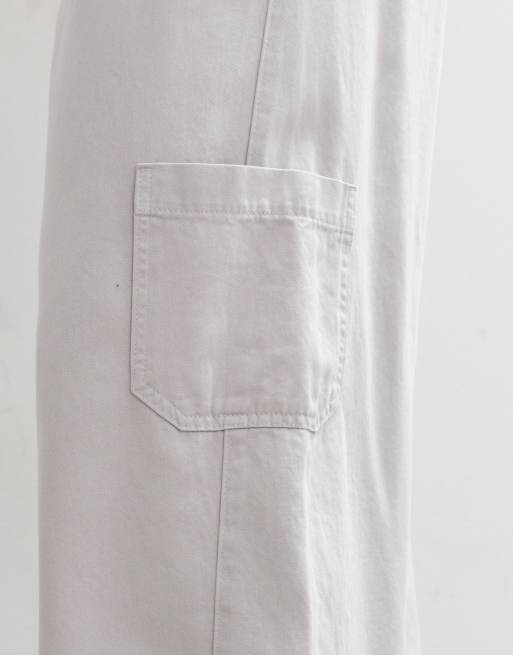 ASOS DESIGN ekstremt løse cargobukser i grå med elastisk talje, 4 af 5
