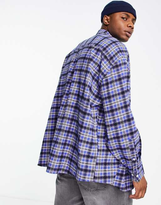 ASOS DESIGN - Ekstremt oversized flonelskjorte med lilla tern i børstet materiale, 2 af 4