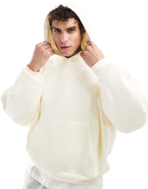 ASOS DESIGN - Ekstremt oversized hættetrøje med firkantet pasform i offwhite