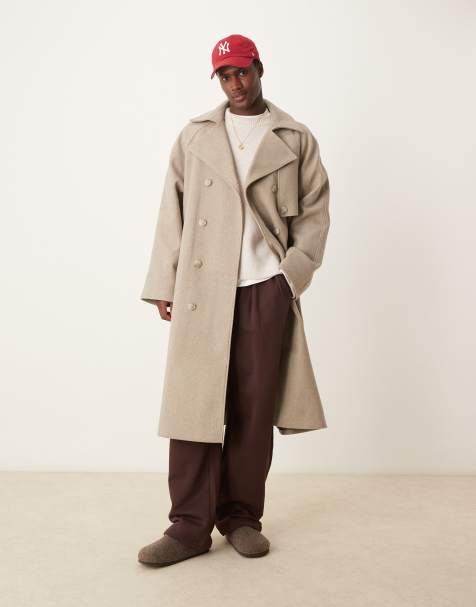 ASOS DESIGN - Ekstremt oversized og champignonbrun overfrakke i uldlook - view 1