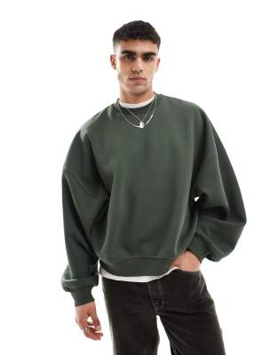 FhyzicsShops DESIGN - Ekstremt oversized sweatshirt i kakigrøn