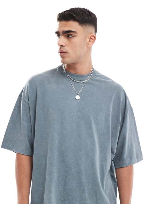 ASOS DESIGN - Ekstremt oversized T-shirt i blå vask