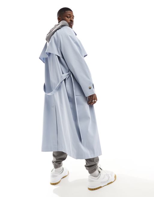 ASOS DESIGN - Ekstremt oversized trenchcoat i støvet blå, 3 af 4