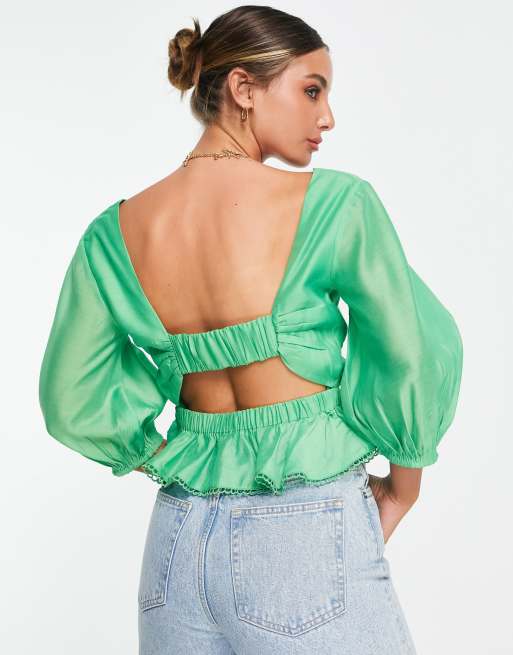 Blouse with store elastic waistband