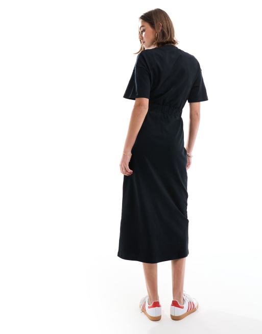 T shirt dress with elastic waist fashion