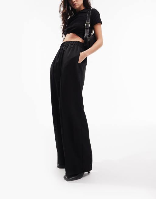 Black Elasticated Waist Trousers