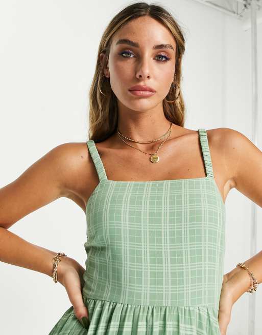 slim fit dress slacks ASOS DESIGN High Neck Pleated Chevron Dobby Midi Dress With Puff Sleeve In  Forest Green