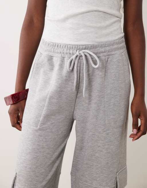 ASOS DESIGN elasticized cargo pants with cuff in gray heather, 3 of 5