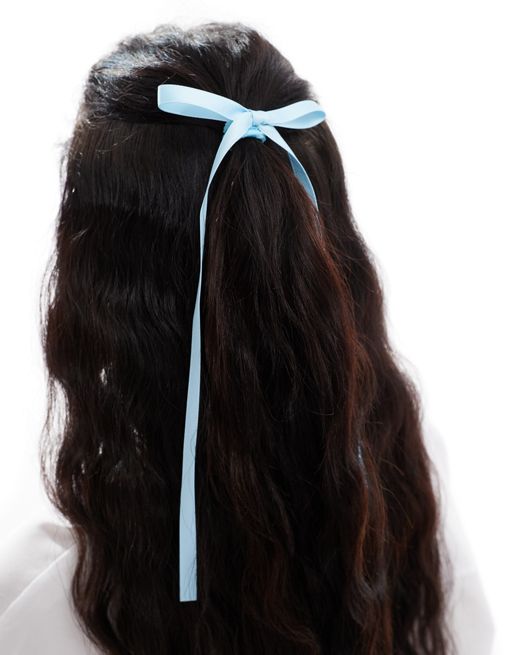 CerbeShops DESIGN - Elastico per capelli azzurro con fiocco sottile