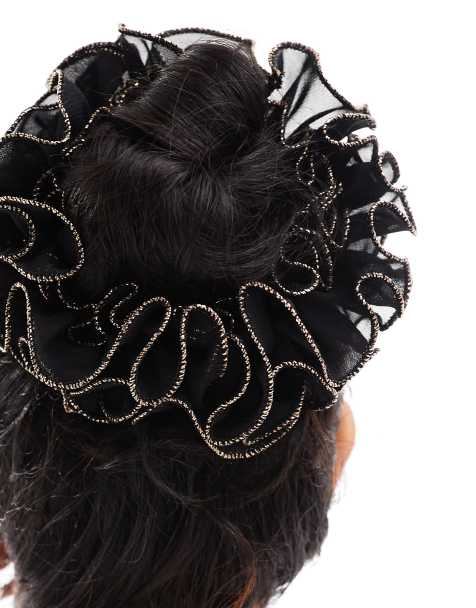 ASOS DESIGN - Elastico per capelli nero con cucitura glitterata a contrasto - view 1