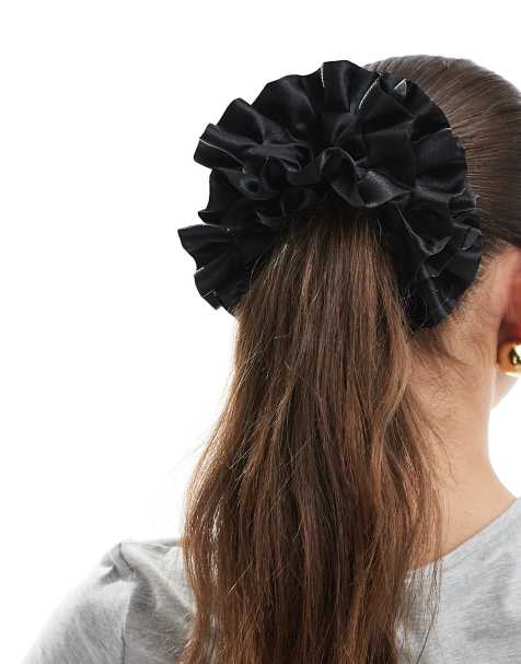 ASOS DESIGN - Elastico per capelli oversize plissé con volant - view 1