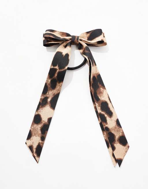 ASOS DESIGN - Élastique à cheveux avec détail nœud à imprimé léopard, 3 de 4