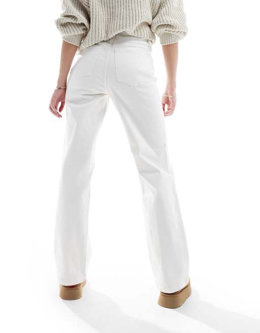 ASOS DESIGN – Elastyczne jeansy z prostymi nogawkami w kolorze ecru, 3 z 5