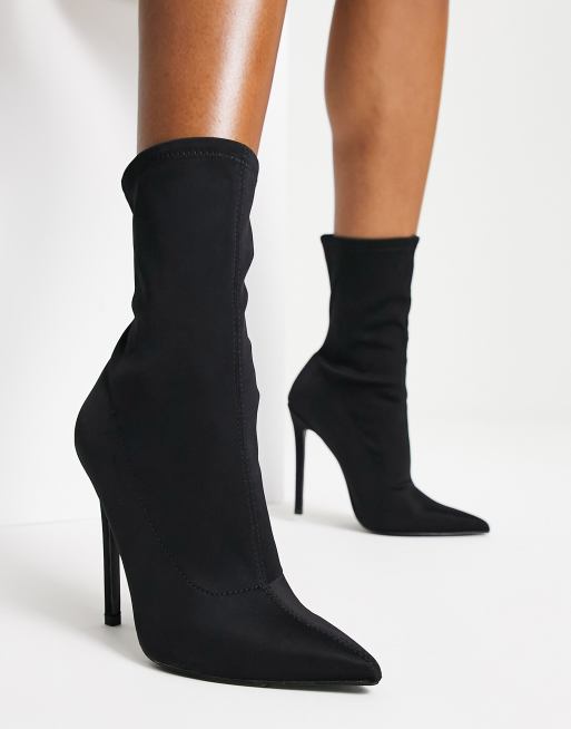 Tommy hilfiger black hot sale sock heeled boots