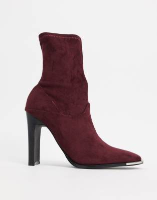 burgundy sock booties