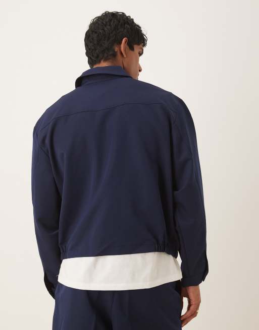 ASOS DESIGN – Elegancka granatowa kurtka oversize, część zestawu, 3 z 5