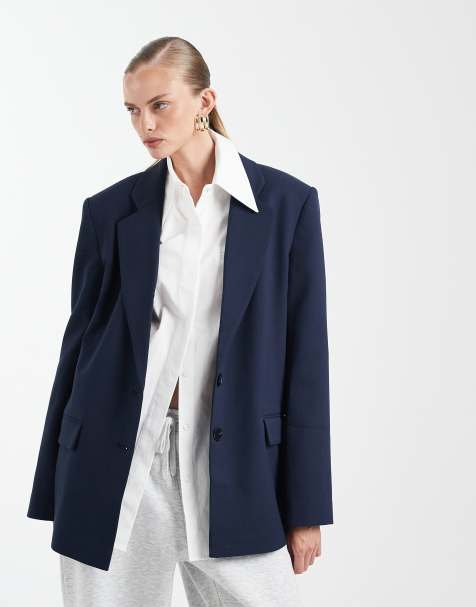 ASOS DESIGN – Elegancka marynarka grandad w kolorze granatowym - view 1