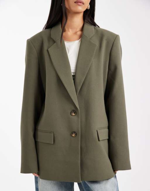 ASOS DESIGN – Elegancka marynarka grandad w kolorze khaki, 3 z 4