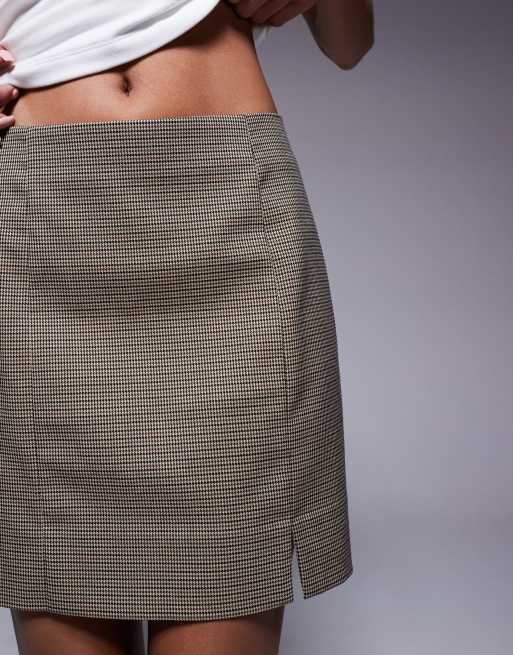 ASOS DESIGN – Elegancka spódnica mini w kratkę z rozcięciem, 5 z 5