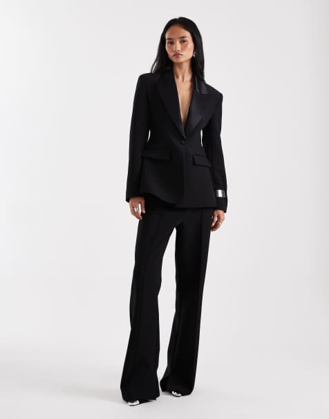 ASOS DESIGN – Elegancki taliowany smoking w czarnym kolorze - view 1