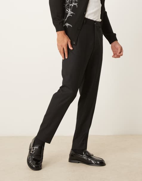 ASOS DESIGN – Eleganckie czarne spodnie o zwężanym kroju z fakturowanego materiału - view 1