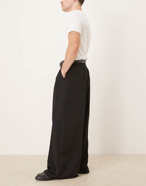 ASOS DESIGN – Eleganckie czarne spodnie z bardzo szerokimi nogawkami, 3 z 5