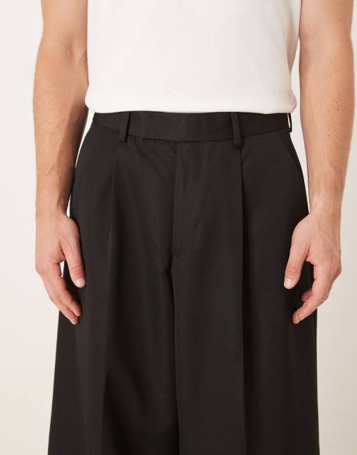 ASOS DESIGN – Eleganckie czarne spodnie z bardzo szerokimi nogawkami, 4 z 5