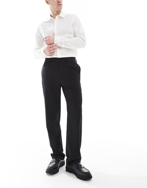 ASOS DESIGN smart straight leg trousers in black