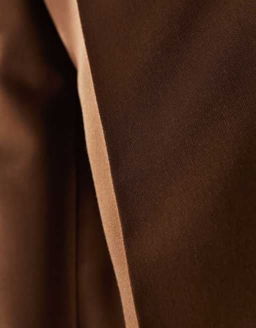 ASOS DESIGN – Eleganckie czekoladowobrązowe spodnie z prostymi nogawkami, 2 z 5