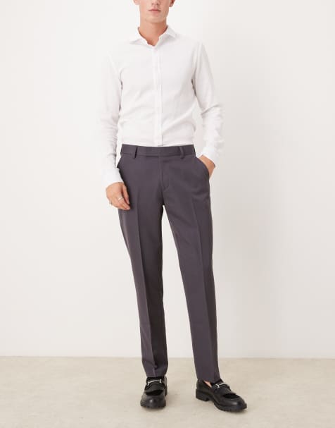ASOS DESIGN – Eleganckie dopasowane spodnie w grafitowym kolorze - view 1