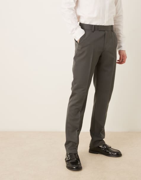 ASOS DESIGN – Eleganckie dopasowane spodnie w grafitowym kolorze - view 1