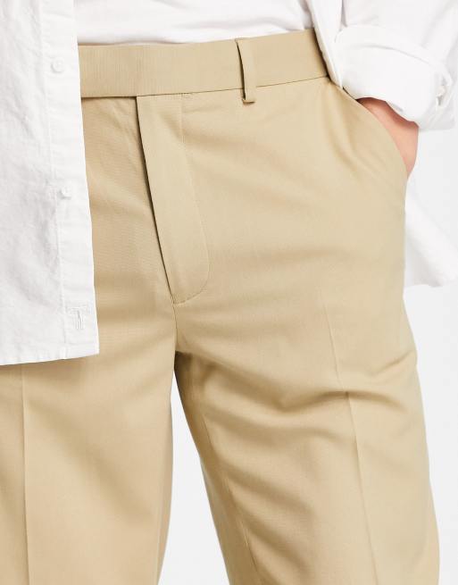 ASOS DESIGN – Eleganckie dopasowane spodnie w kamiennobeżowym kolorze, 4 z 4