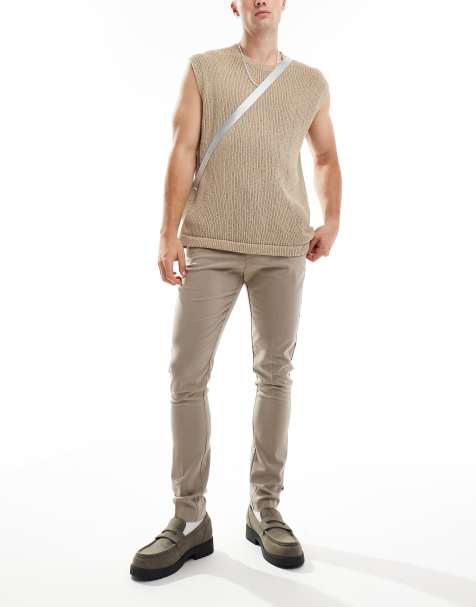 ASOS DESIGN – Eleganckie dopasowane spodnie w kamiennobeżowym kolorze - view 1
