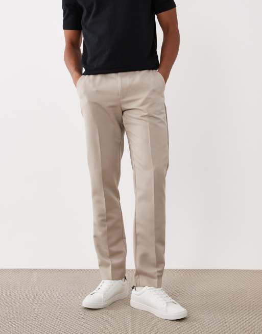 ASOS DESIGN – Eleganckie dopasowane spodnie w kamiennobeżowym kolorze, 2 z 5