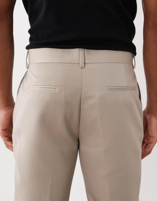 ASOS DESIGN – Eleganckie dopasowane spodnie w kamiennobeżowym kolorze, 4 z 5