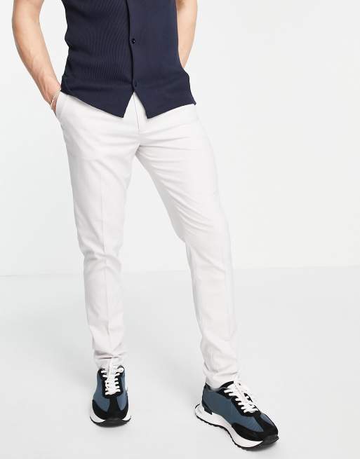ASOS DESIGN – Eleganckie dopasowane spodnie w kolorze lodowo-szarym