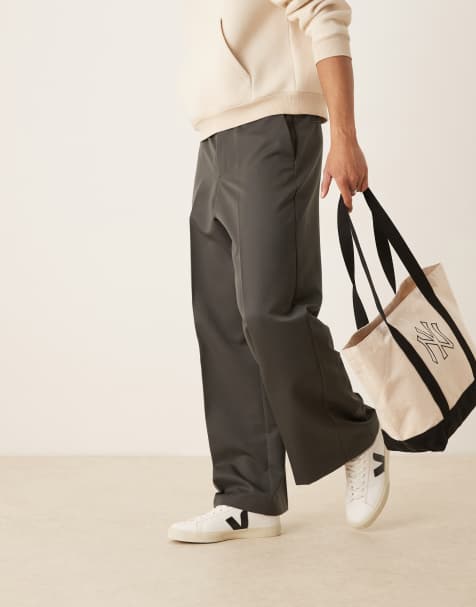 ASOS DESIGN – Eleganckie grafitowe spodnie o luźnym kroju - view 1