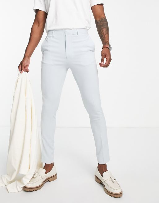 ASOS DESIGN – Eleganckie jasnoniebieskie spodnie o bardzo obcisłym kroju