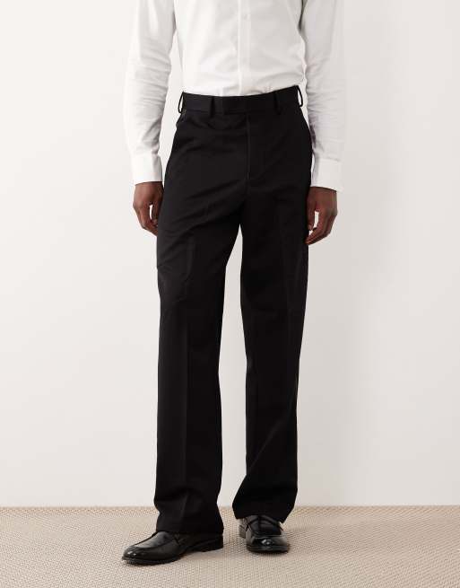 ASOS DESIGN – Eleganckie spodnie garniturowe z szerokimi nogawkami z lampasem, 2 z 5